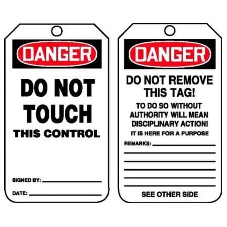 OSHA DANGER SAFETY TAG DO NOT TOUCH MDT133CTP